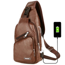 Load image into Gallery viewer, Crossbody Chest Leather bag for men