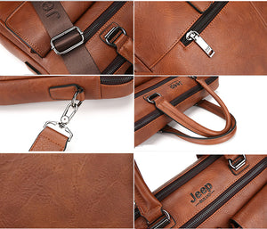 Waterproof Business Leather Handbag For Men