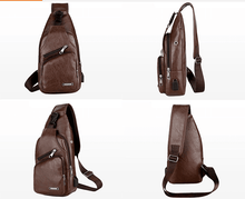 Load image into Gallery viewer, Crossbody Chest Leather bag for men