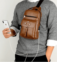 Load image into Gallery viewer, Chest Shoulder Leather Bag