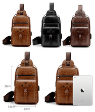 Load image into Gallery viewer, Chest Shoulder Leather Bag