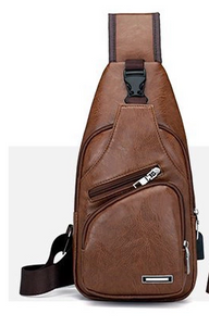 Crossbody Chest Leather bag for men