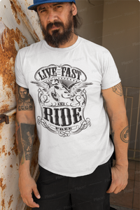 Live Fast Ride Free - Distressed Design T-shirt