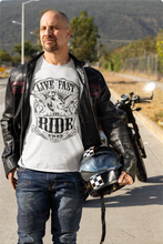 Load image into Gallery viewer, Live Fast Ride Free - Distressed Design T-shirt