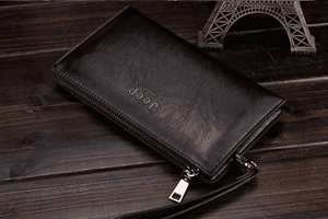 JEEP BULUO Men's Genuine leather Wallet Long