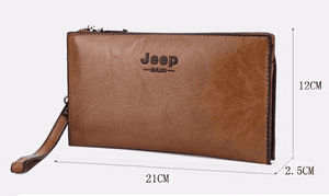 JEEP BULUO Men's Genuine leather Wallet Long